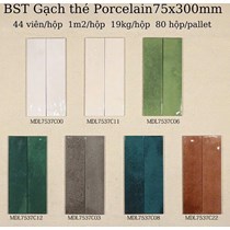 Gạch thẻ trang trí 7.5x30 bóng vân xi măng