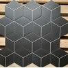 Gạch lục giác đẹp giá rẻ đen kẻ chỉ trắng 20x23