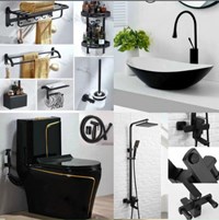 Combo bộ nhà tắm cao cấp màu đen 045