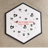 Gạch lục giác trái tim đen trắng