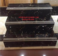 Gạch lát cầu thang 47x100 đen vân cam