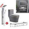 Combo bộ nhà tắm cao cấp màu ghi xám 053