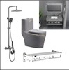 Combo bộ nhà tắm cao cấp màu ghi xám 053