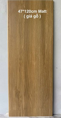 Gạch lát cầu thang 47x120 mờ vân gỗ nâu vàng