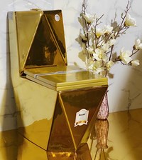 Bồn cầu khối cao cấp kim cương vàng