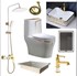 Combo bộ nhà tắm cầu chỉ vàng 052
