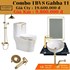 Combo bộ nhà tắm giá rẻ Gabba 11 trắng viền vàng