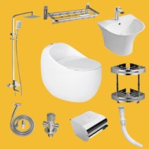 Combo bộ nhà tắm Luxury 06 cầu trứng trắng