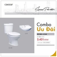 Combo thiết bị vệ sinh Caesar cầu 2 khối giá rẻ