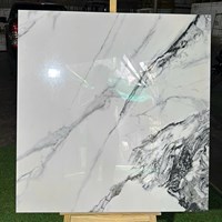 Đá đồng chất khắc kim Trung Quốc 100x100 trắng vân đá đen