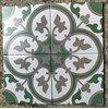 Gạch bông men 20x20 xám xanh lá