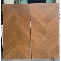 Gạch giả gỗ Trung Quốc 60x120 xương cá nâu đỏ mờ