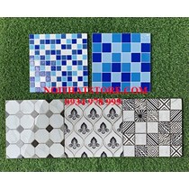 Gạch khắc kim 30x30 xanh trắng xám