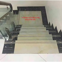 Gạch lát cầu thang 47x100 vàng đen vân đá