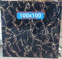 Gạch lát nền Trung Quốc 100x100 đen vân cam