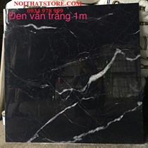 Gạch lát nền Trung Quốc 100x100 đen vân trắng