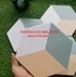 Gạch lục giác 3 màu trắng xám vàng da