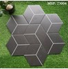 Gạch lục giác màu đen kẻ trắng