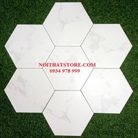 Gạch lục giác màu trắng vân đá xám