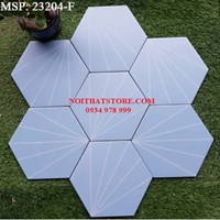 Gạch lục giác màu xanh dương sọc trắng
