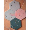 Gạch lục giác xám vân đá đa màu