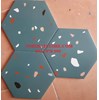 Gạch lục giác xanh vân đá đa màu