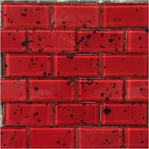 Gạch mosaic gạch thẻ đỏ vân chấm đen