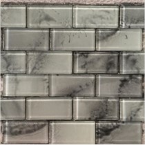 Gạch mosaic gạch thẻ xám trắng vân đá