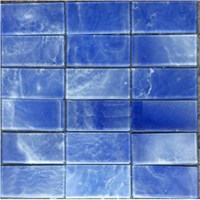 Gạch mosaic gạch thẻ xanh vân đá trắng
