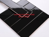 Gạch thẻ 7.5x30 đen bóng phẳng