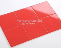 Gạch thẻ vuông đỏ bóng phẳng 10x10