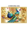 Gạch tranh 3D chim công 006