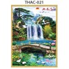 Gạch tranh 3D phong thủy thác nước 021