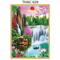 Gạch tranh 3D phong thủy thác nước 029