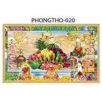 Gạch tranh 3D treo phòng thờ 020