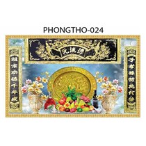 Gạch tranh 3D treo phòng thờ 024