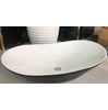 Lavabo đặt bàn hình Oval trắng viền đen